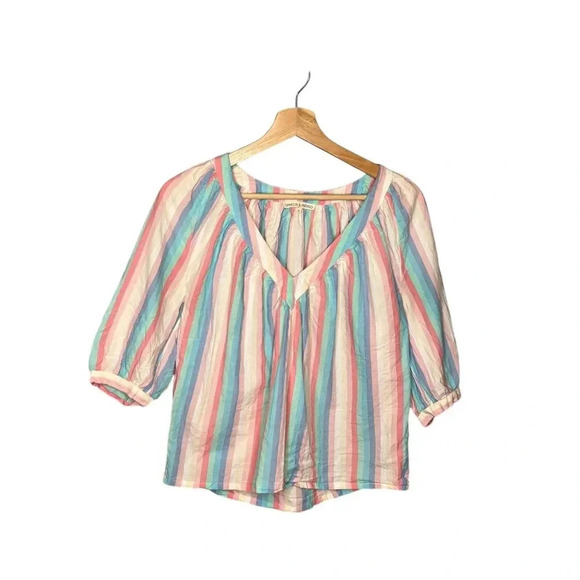 Ophelia & Indigo Edie Top Rainbow Stripe - Picture 2 of 7